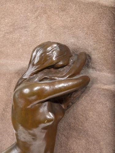 Sculpture Sculpture en Bronze - BARTHOLOME Albert (1848-1928) - Bas relief « La douleur »