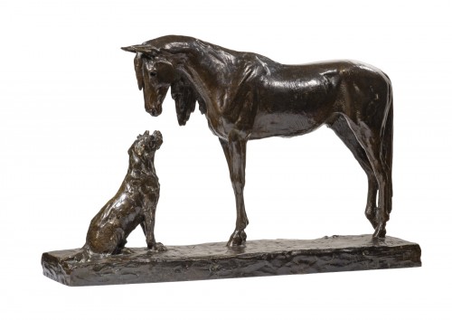 FIOT Maximilien (1886-1953) - Le cheval et le chien