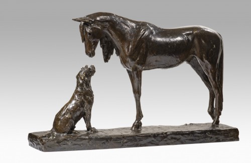 XXe siècle - FIOT Maximilien (1886-1953) - Le cheval et le chien