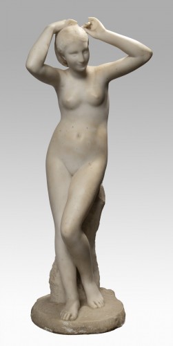 SUCHETET Auguste-Edmé (1854 - 1932) - Femme nue se coiffant - Sculpture Style 