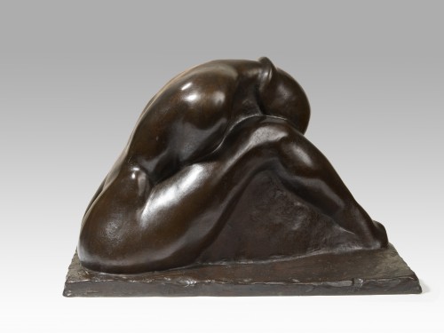 WRAMPE Fritz (1893-1934) - Femme lovée - Sculpture Style Art nouveau
