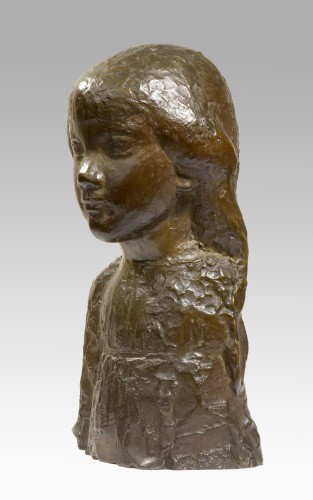 CARTON Jean Maurice (1912-1988) - Buste de fillette - Sculpture Style Années 50-60