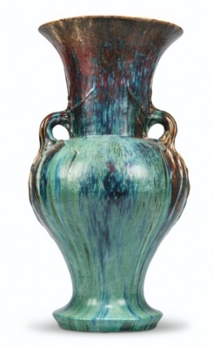 Dalpayrat (1844-1910) - Grand vase en céramique à anses végétales Art Nouveau - Céramiques, Porcelaines Style Art nouveau