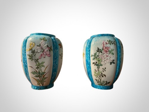 Céramiques, Porcelaines  - Edmond Lachenal (1855-1948), ensemble céramique jardinière et vases