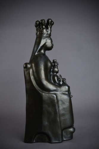 Céramiques, Porcelaines  - Georges Jouve (1910 - 1964) - Vierge noire en majesté Sculpture céramique Années 50