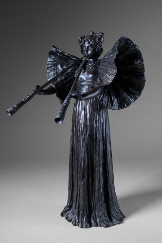 Agathon Léonard - Danseuse aux pipeaux Bronze Art Nouveau - Sculpture Style Art nouveau