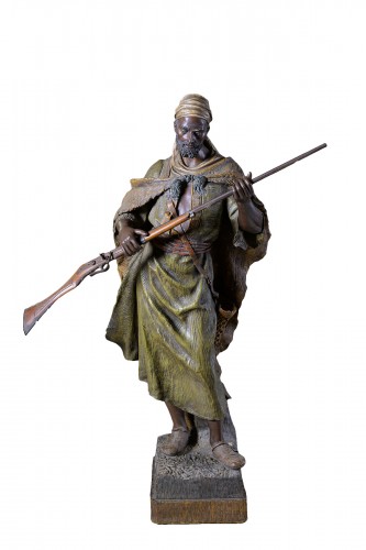 Goldscheider - Antar, fils de Cheddad - Sculpture terre cuite orientaliste