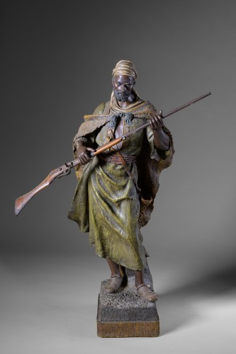 Goldscheider - Antar, fils de Cheddad - Sculpture terre cuite orientaliste - Céramiques, Porcelaines Style Art nouveau