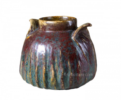 Dalpayrat (1844-1910) - Vase à anses végétales en céramique Art Nouveau