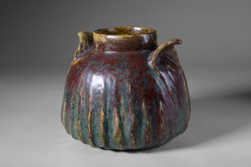 Dalpayrat (1844-1910) - Vase à anses végétales en céramique Art Nouveau - Céramiques, Porcelaines Style Art nouveau