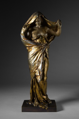 Louis-Ernest Barrias (1841-1905) - Bronze La Nature se dévoilant devant la Science - Sculpture Style Art nouveau