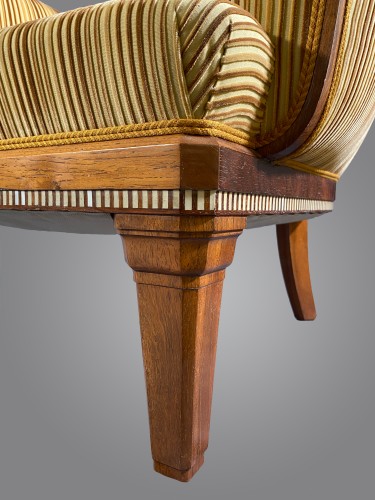 Sièges Fauteuil & Bergère - Paul Follot - Paire de fauteuils, frise d'ivoire Mobilier Art Deco
