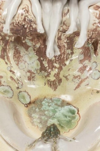 Fontaine "aux grenouilles" en céramique de Sèvres & Max Blondat - Art Nouveau - Céramiques, Porcelaines Style Art nouveau