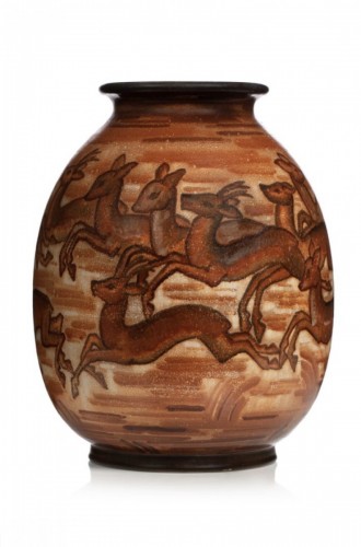 Manufacture de Sèvres, Vase céramique ovoïde à col resserré - Art Deco - Céramiques, Porcelaines Style Art Déco