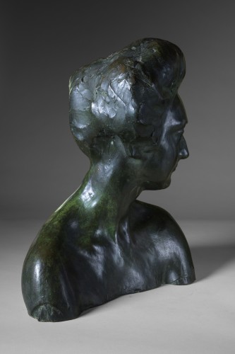 Sculpture Sculpture en Bronze - Rembrandt Bugatti, bronze pièce unique, Mme Denise Ferrero Art Nouveau