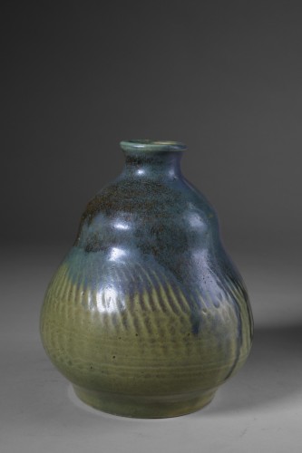 Goerges Hoentschel (1855-1915) - Vase céramique à panse bilobé Art Nouveau - Céramiques, Porcelaines Style Art nouveau