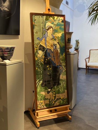 Panneaux céramique - Eugène-Martial Simas, Manufacture de Sarreguemines Art Nouveau - Galerie Origines