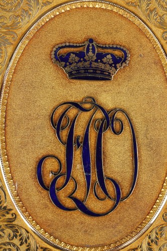 Objets de Vitrine Coffret & Nécessaire - Boite en or au chiffre du Duc d'Orléans, 19e siècle