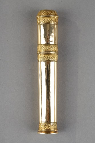 Étui à cire en or et son blason, travail d'époque Louis XV - Louis XV