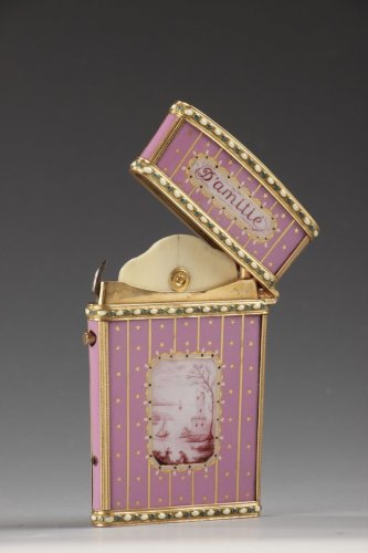 Etui à tablettes, carnet de bal en or et émail, Suisse XVIIIe siècle - 