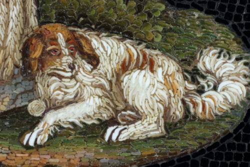 XIXe siècle - Micromosaique représentant un berger