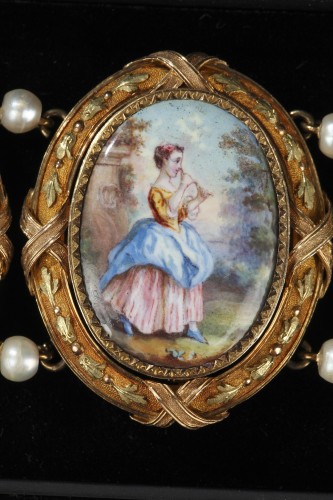 XIXe siècle - Bracelet en or et émail
