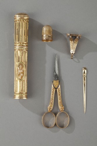 Objets de Vitrine Coffret & Nécessaire - Nécessaire à couture en or et étui à cire, XVIIIe siècle