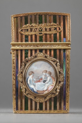 Etui à tablettes,or et vernis martin, seconde partie du XVIIIe siècle - Objets de Vitrine Style Louis XV