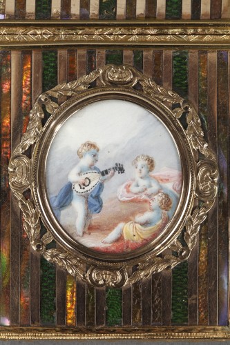 Louis XV - Etui à tablettes,or et vernis martin, seconde partie du XVIIIe siècle