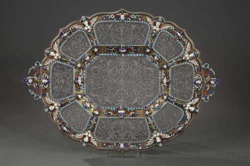 Argenterie et Arts de la table  - Plat en cristal de roche, vermeil - Karl Rössler circa 1890 Vienne