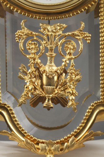 Pendule en bronze doré, cristal et marbre XIXe siècle - Napoléon III