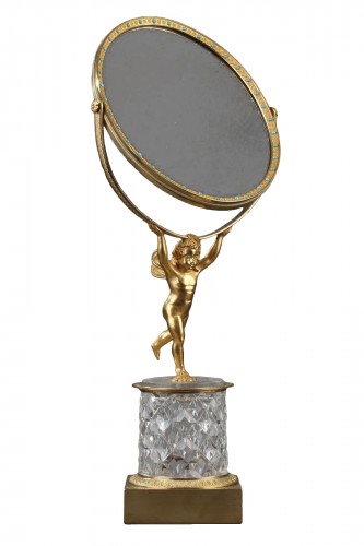 Miroir Charles X en cristal et bronze doré à système musical