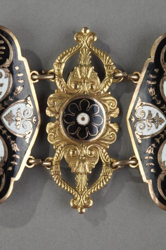 Bracelet émail et pomponne Début du XIXe siècle - Restauration - Charles X