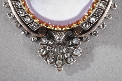 Camée agate, or et diamants XIXe siècle - Ouaiss Antiquités
