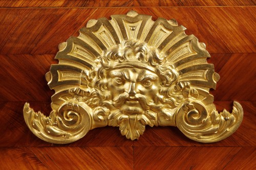 XIXe siècle - Très grand coffre en palissandre, bronze doré et porcelaine Napoléon III