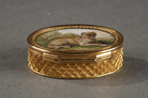 Objets de Vitrine Coffret & Nécessaire - Vinaigrette en or et micro-mosaïque, début du XIXe siècle - Atelier A.Aguatti