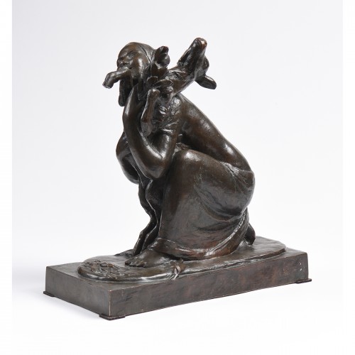 Gilbert PRIVAT (1892-1969) - "La petite fille à la chèvre" - Sculpture Style 