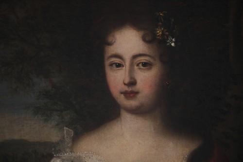 Jeune femme, école française de la fin du XVIIe siècle - Tableaux et dessins Style Louis XIV