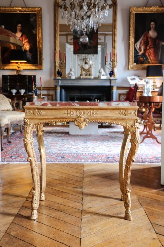 Antiquités - Table console de milieu en bois doré