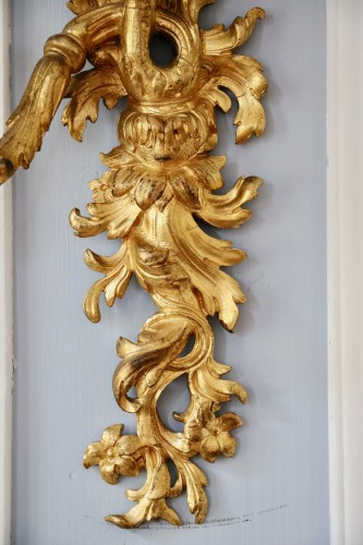 Paire d'appliques en bronze doré au modèle de Boulle - Galerie Pellat de Villedon