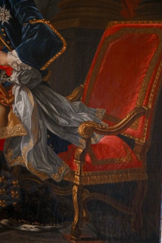 XVIIIe siècle - Portrait représentant le jeune Louis XV en tenue d'apparat