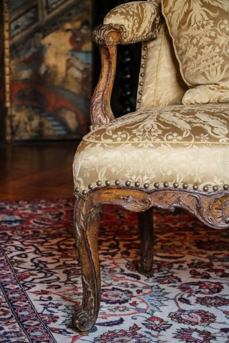 Etonnant canapé concave d'époque Régence - Galerie Pellat de Villedon