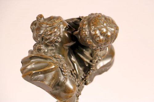 Paire de bronzes "Les Baisers" modèle de Houdon, fin XVIIIe, début XIXe siècle - 