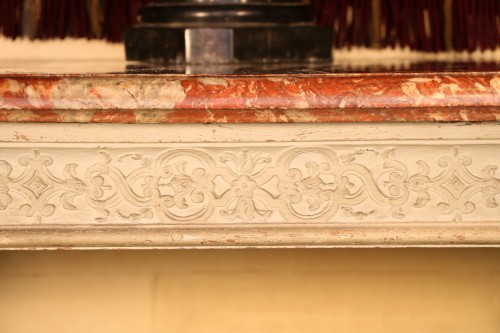 Grande console rectangulaire Louis XIV en chêne laquée - Mobilier Style Louis XIV