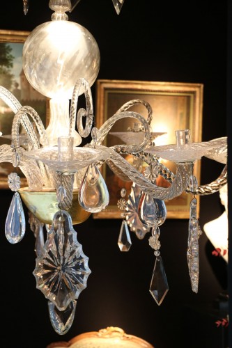 XVIIIe siècle - Lustre liégeois en cristal et verre taillé