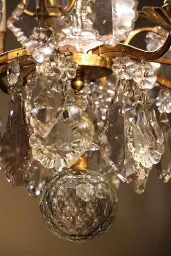 Petit lustre cage en cristal - Galerie Pellat de Villedon