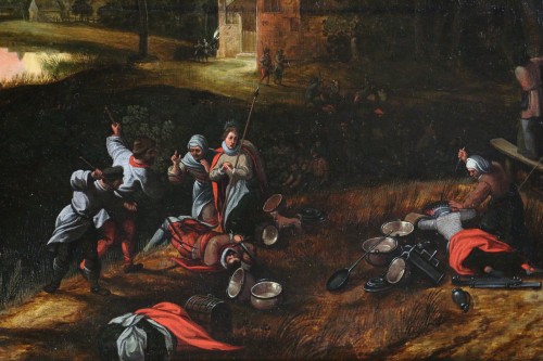 Ecole flamande du début du 17e siècle, La révolte des villageois - Galerie PhC