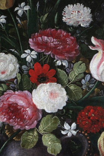 Andries Daniels (1580 – 1640) et atelier - Riche bouquet de fleurs dans un vase - Galerie PhC