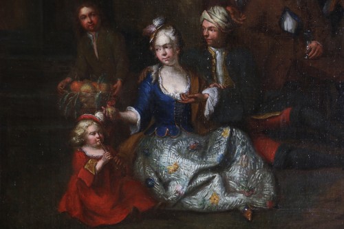 Jan Josef Horemans l'ancien ( 682,1759) - Scène familiale et sa suite - Tableaux et dessins Style Louis XIV