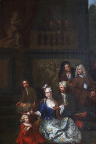 XVIIIe siècle - Jan Josef Horemans l'ancien ( 682,1759) - Scène familiale et sa suite
